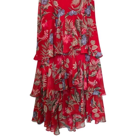NEW WAYF Floral Chelsea Tiered Ruffle Maxi Dress Size Small - Picture 8 of 12